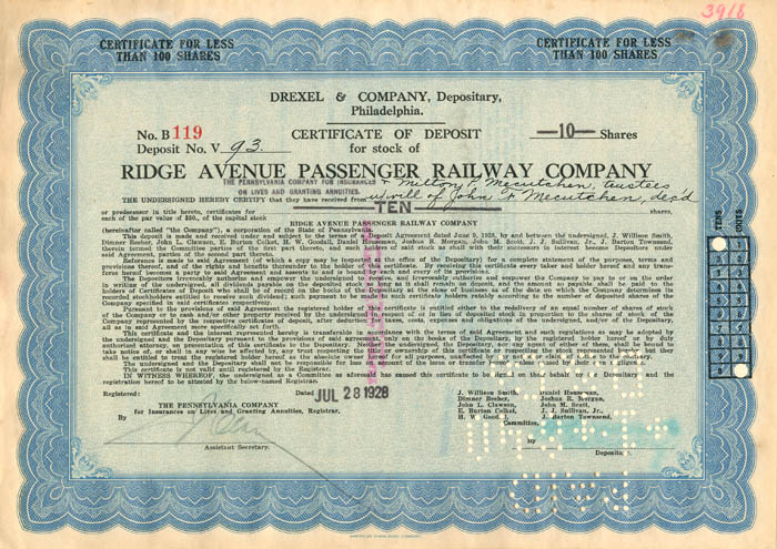 Ridge Avenue Passenger Railway Co.
